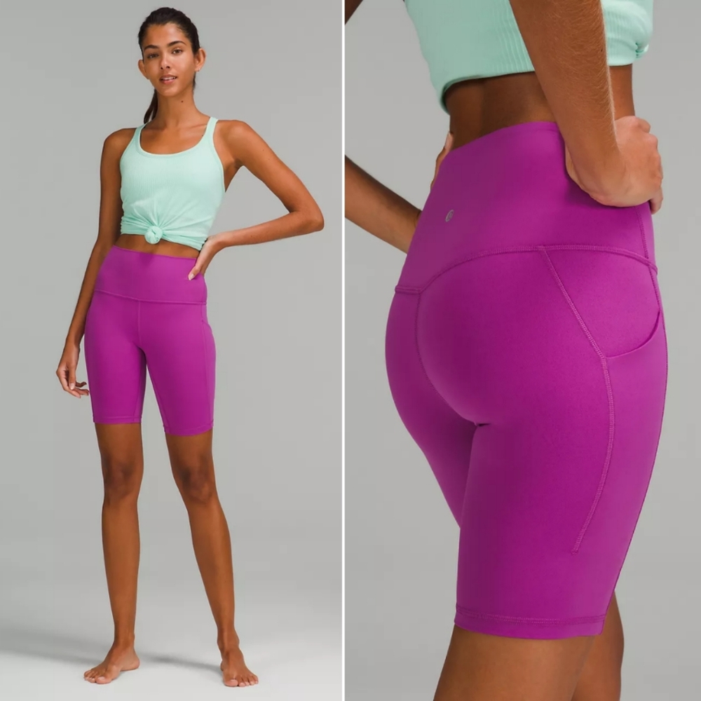 lululemon athletica Magenta High-Rise Bike Shorts